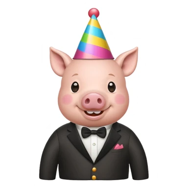 black pig party hat wearing clothes  sticker