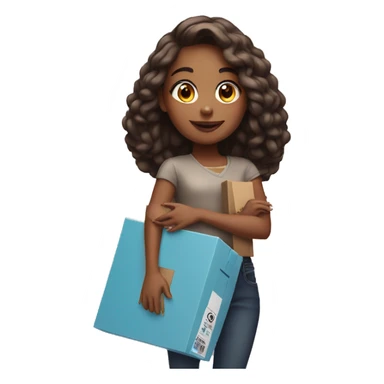 Girl carrying SHEIN box sticker