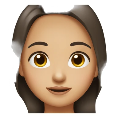 Girl with dark brown hair and brown eyes and a round face  sticker