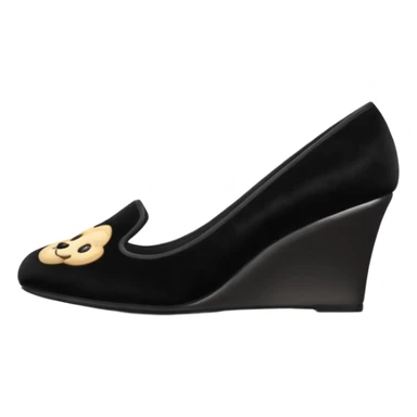 Black slippers with 3 inch wedge heels sticker