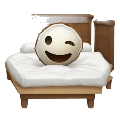 A coconut in a bed sticker