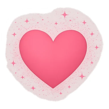 heart with a pink sparkle dust, clean digital illustration, no background sticker