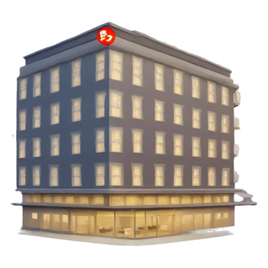 5 starts hotel building with a sign “hotel”  sticker