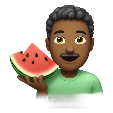 Man eating watermelon sticker