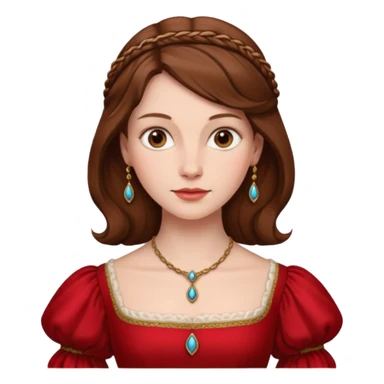 Renaissance lady – brown hair, red dress  sticker