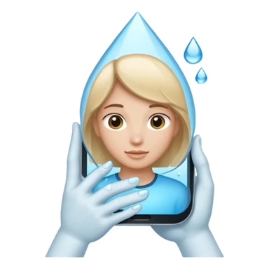 una gota de agua que tenga en la mano un telefono sticker