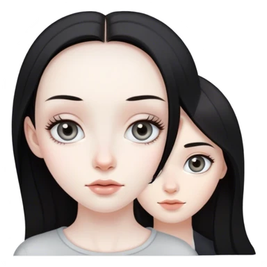 beautiful pale brunette girl and pale man black hair grey eyes sticker