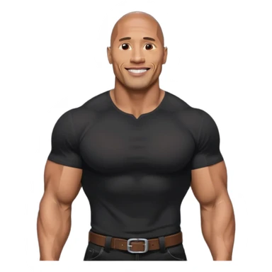 Draw Dwayne Johnson in a fitted shirt, muscular build & confident smile sticker
