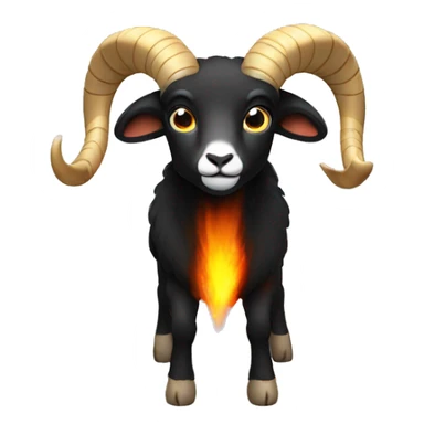 black Ram with fire horns  sticker