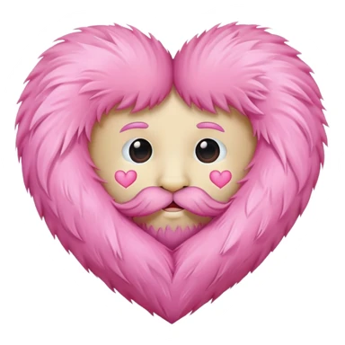 Beard huging a pink heart  sticker