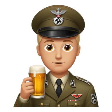 Nazi soldier drinking a beer sticker