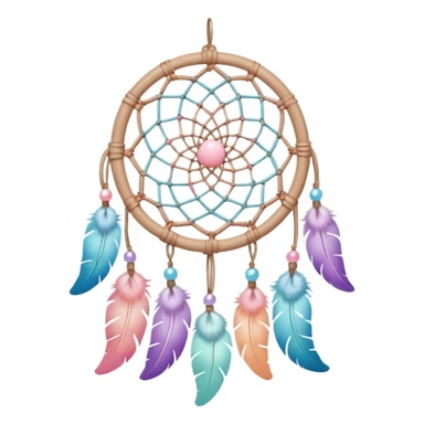 Mini pastel dreamcatcher with white wooden frame  sticker