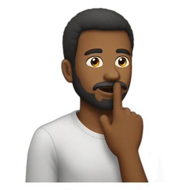 man with finger on lips sticker