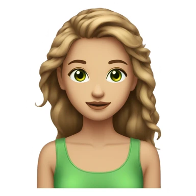 beautiful girl green eyes light brown haie sticker