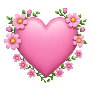 pink heart with flowers blooming out sticker