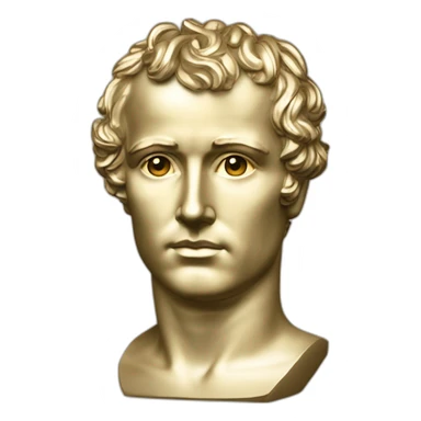 Laurel wreath short hair serious napoleon bonaparte golden statue sticker