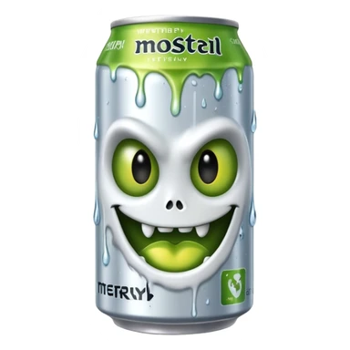 Crea un emoji de una lata de monster blanca de la bebida energética  sticker