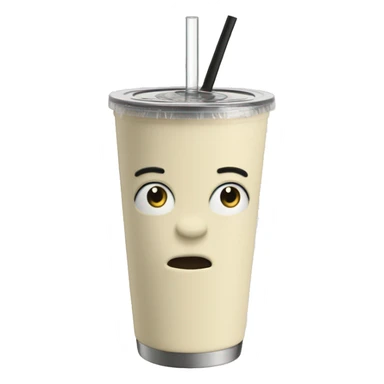 Cream Stanley tumbler with straw  sticker
