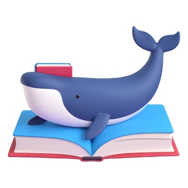 a whale lying on a book sticker