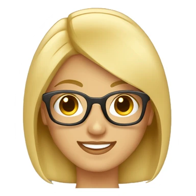 profesora rubia de pelo corto con gafas muy sonriente sticker