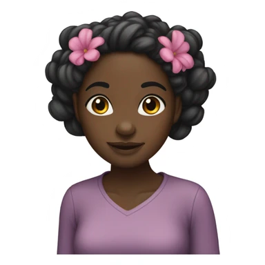 black girl with two bunches  sticker