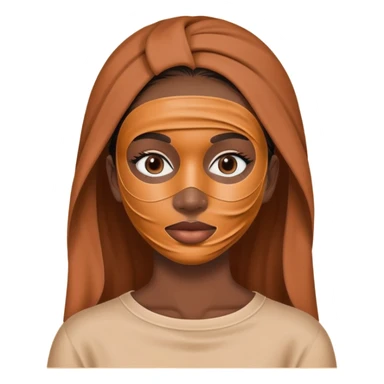 girl wearing skincare clay mask covering face sticker