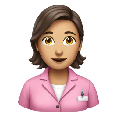 pink lab coat researcher brunette  sticker