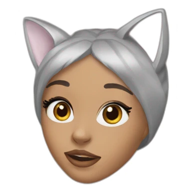 ariana grande with her cat mask on sticker