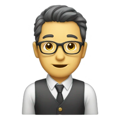 A man with glasses, a railway geek sticker