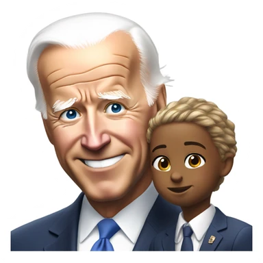 Joe Biden smelling a kid sticker