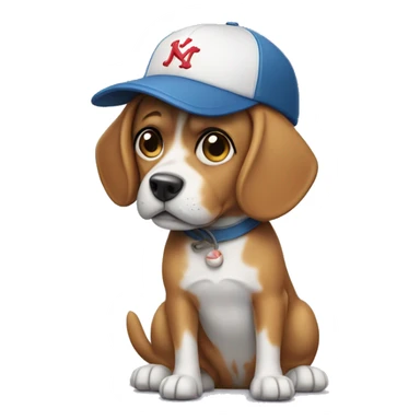 dog with skate and baseball cap sticker