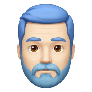 Middle-age, male, white skin, blue hair and blue beard sticker