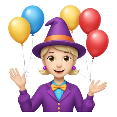 children's party animator in costume, playful sticker