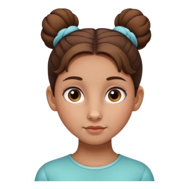 Normal skinned, tiny nosed, brown haired girl with sleek buns sticker