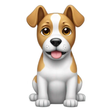Dog with one hanging ear, black white cute sticker