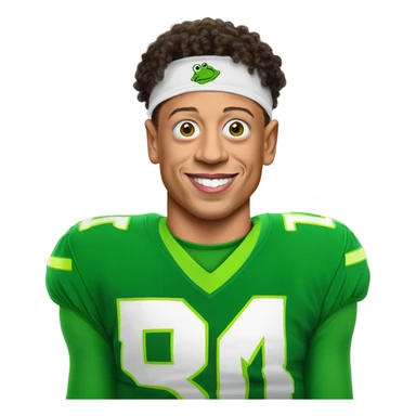 Patrick Mahomes dressed as Kermit the frog sticker
