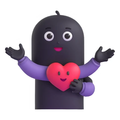 Book character with heart eyes reaching out to hug reader sticker