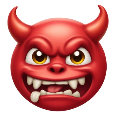 Drooling devil face sticker