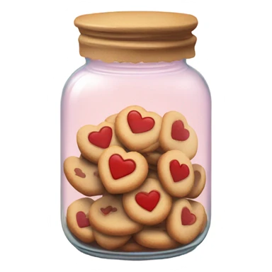 realistic jar with heart shaped cookies sticker