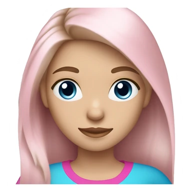 a blue eyed white dark blond hair girl wearing a pink shirt holding a pink iphone  sticker
