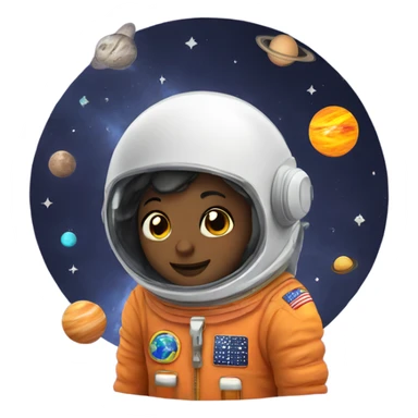 Solar system and a cute astronaut  sticker