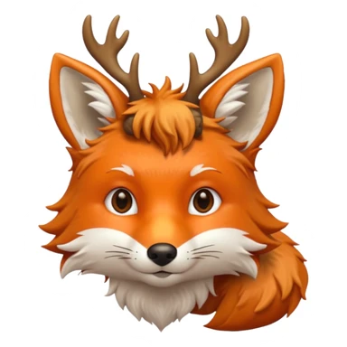 Fox with antlers sticker