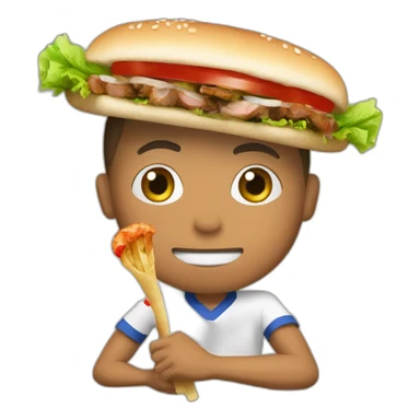 Mbappé qui mange un kebab sticker