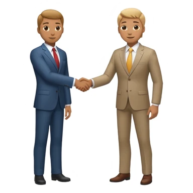 Car dealership employee shaking hands with a businessman, full body shot. sticker