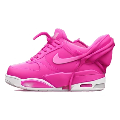 Hot pink Nike shoe with a iPhone as the logo sticker