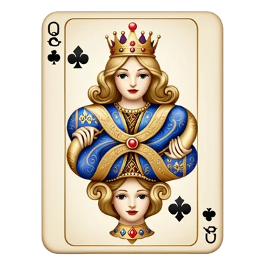 queen of clubs playing card sticker