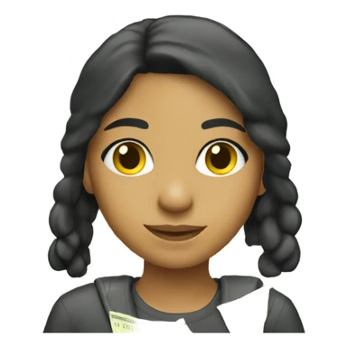 Hispanic girl with yellow money piece sticker