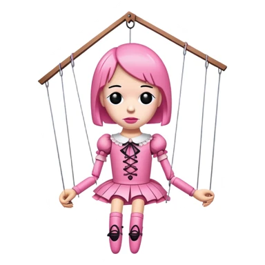 Pink sad marionette  sticker