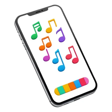 music app icon on smartphone screen sticker