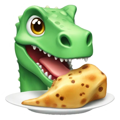 cute dinosaure eating sticker